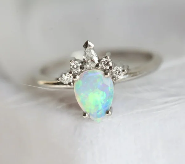 Capucinne Kimora Pear Opal Ring