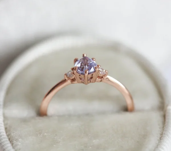 Capucinne Lavender Sapphire Diamond Ring