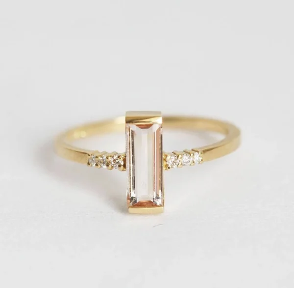 Capucinne Loretta Baguette Morganite Ring
