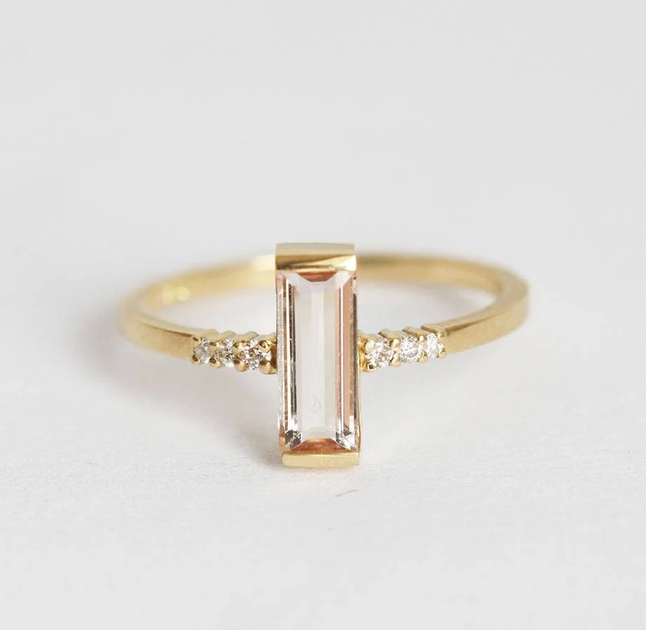 Capucinne Loretta Baguette Morganite Ring
