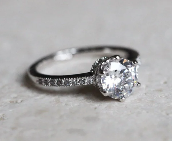 Capucinne Moissanite Prong Engagement Ring