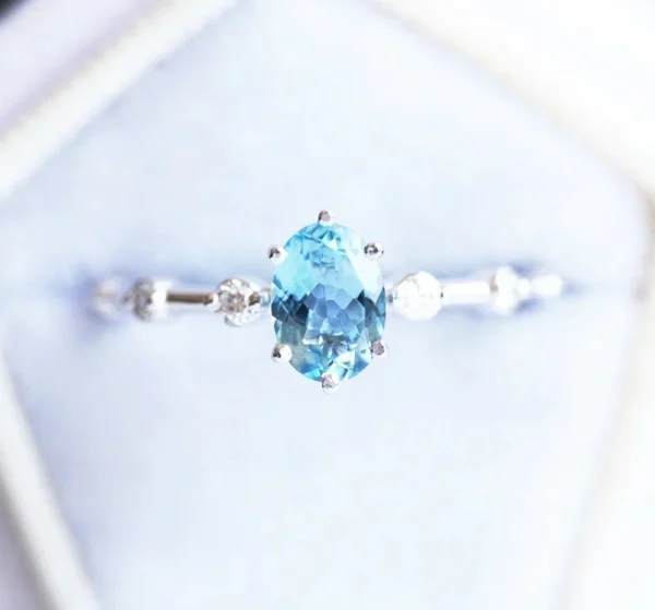 Capucinne Ophelia Oval Santa Maria Blue Aquamarine & Diamond