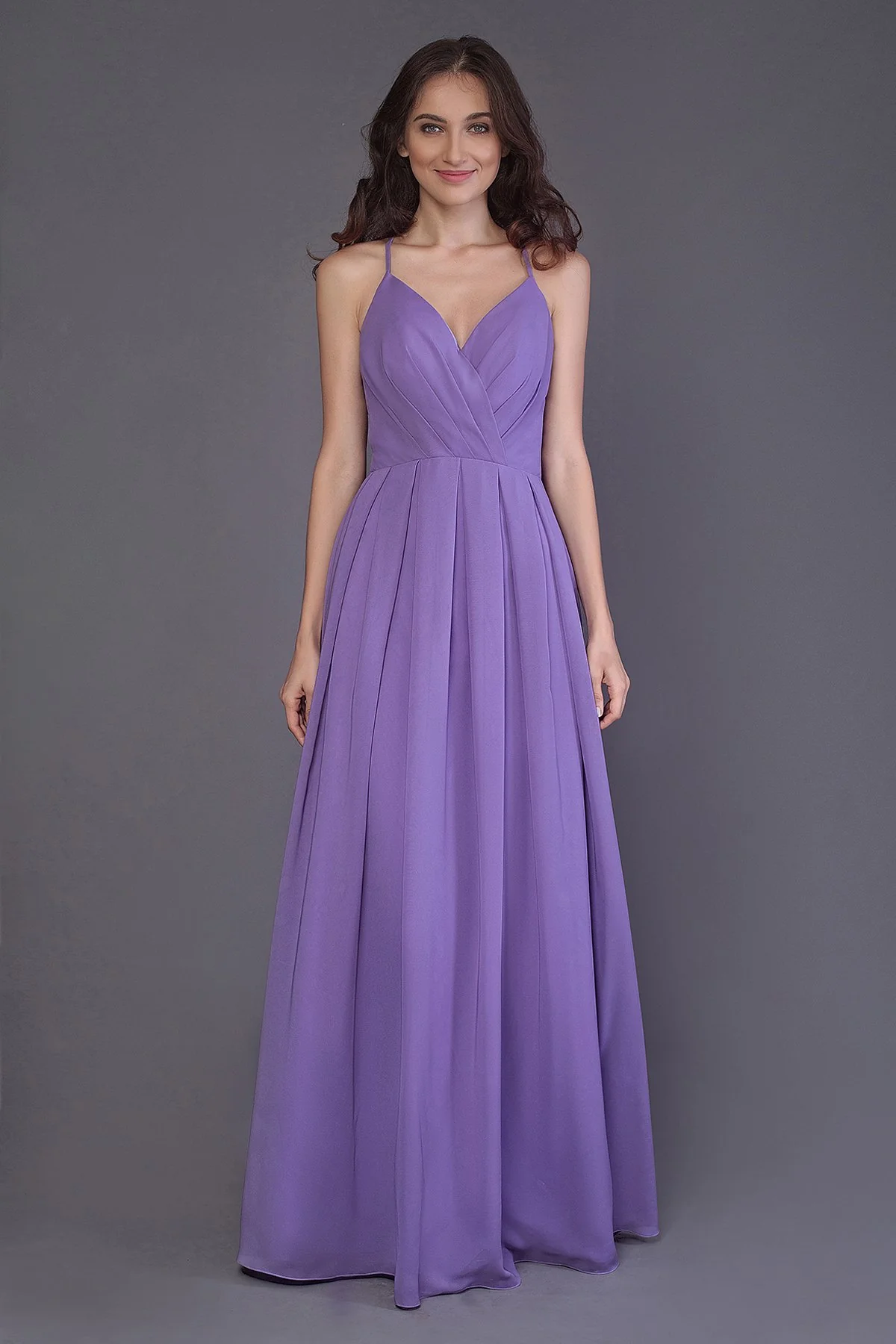 Cocomelody Sheath-Column Floor Length Chiffon Bridesmaid Dress