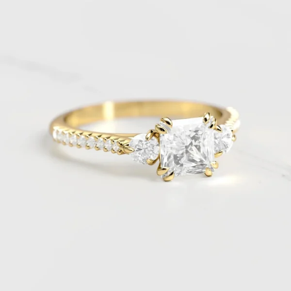 Capucinne Princess Half Pave Diamond Ring