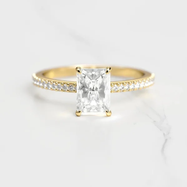 Capucinne Radiant Half Pave Diamond Ring