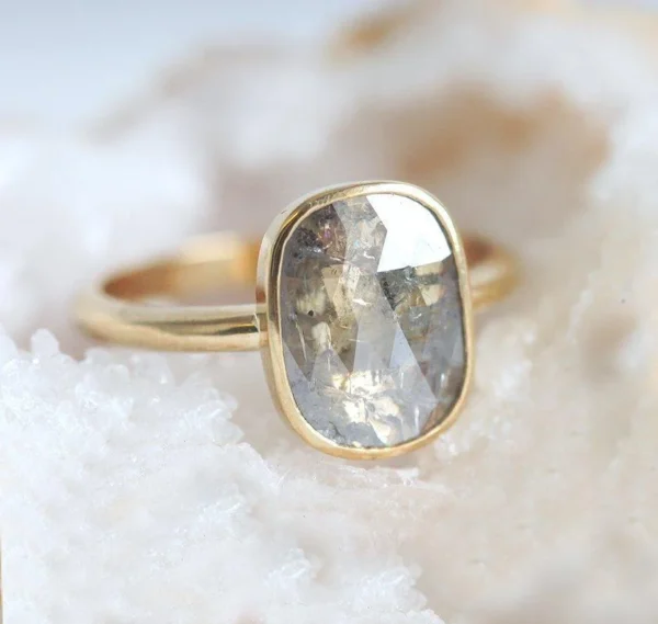 Capucinne Salt & Pepper Diamond Ring