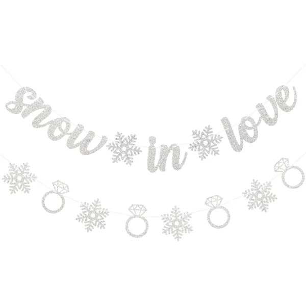 2 Pieces Snow in Love Glitter Banner