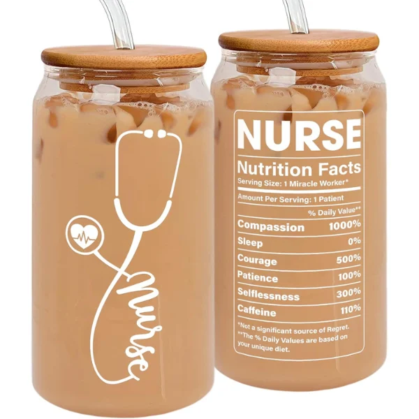 Nurse Graduation Gift 16 Oz Can Glass