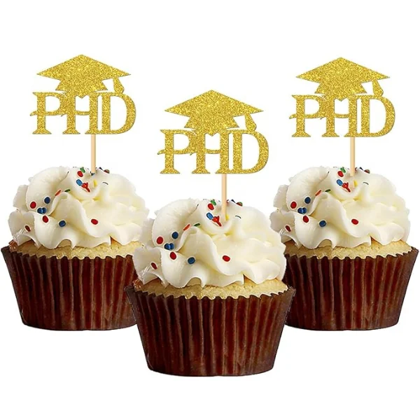24 Pcs PhD Cupcake Toppers