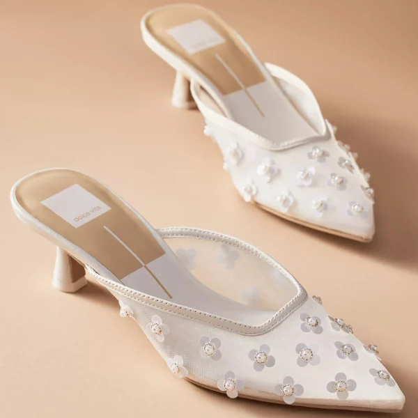 Dolce Vita Clara Pearl Kitten-Heel Mules
