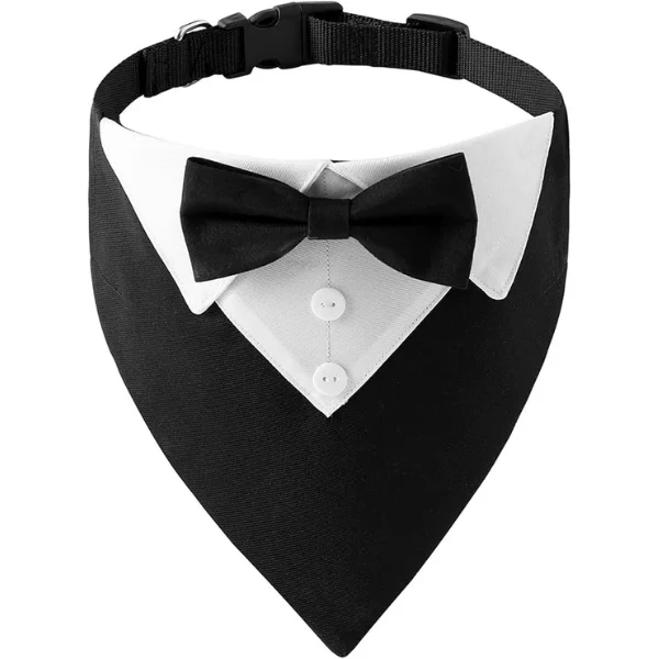 ADOGGYGO Formal Dog Tuxedo, Wedding Dog Collar with Bow Tie