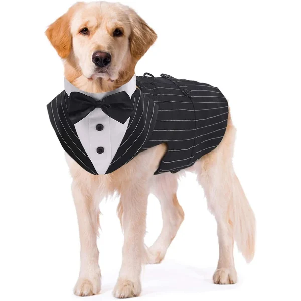 Kuoser Dog Tuxedo Dog Suit and Bandana Set