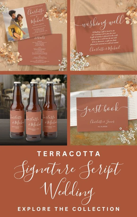 Signature Script Terracotta Wedding Suite