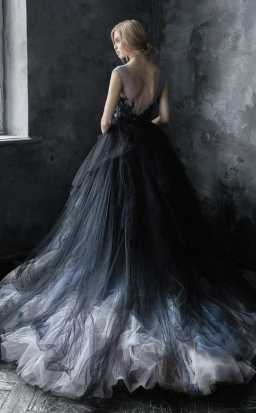 Tulle Lace Embroidered Vintage Wedding Dress