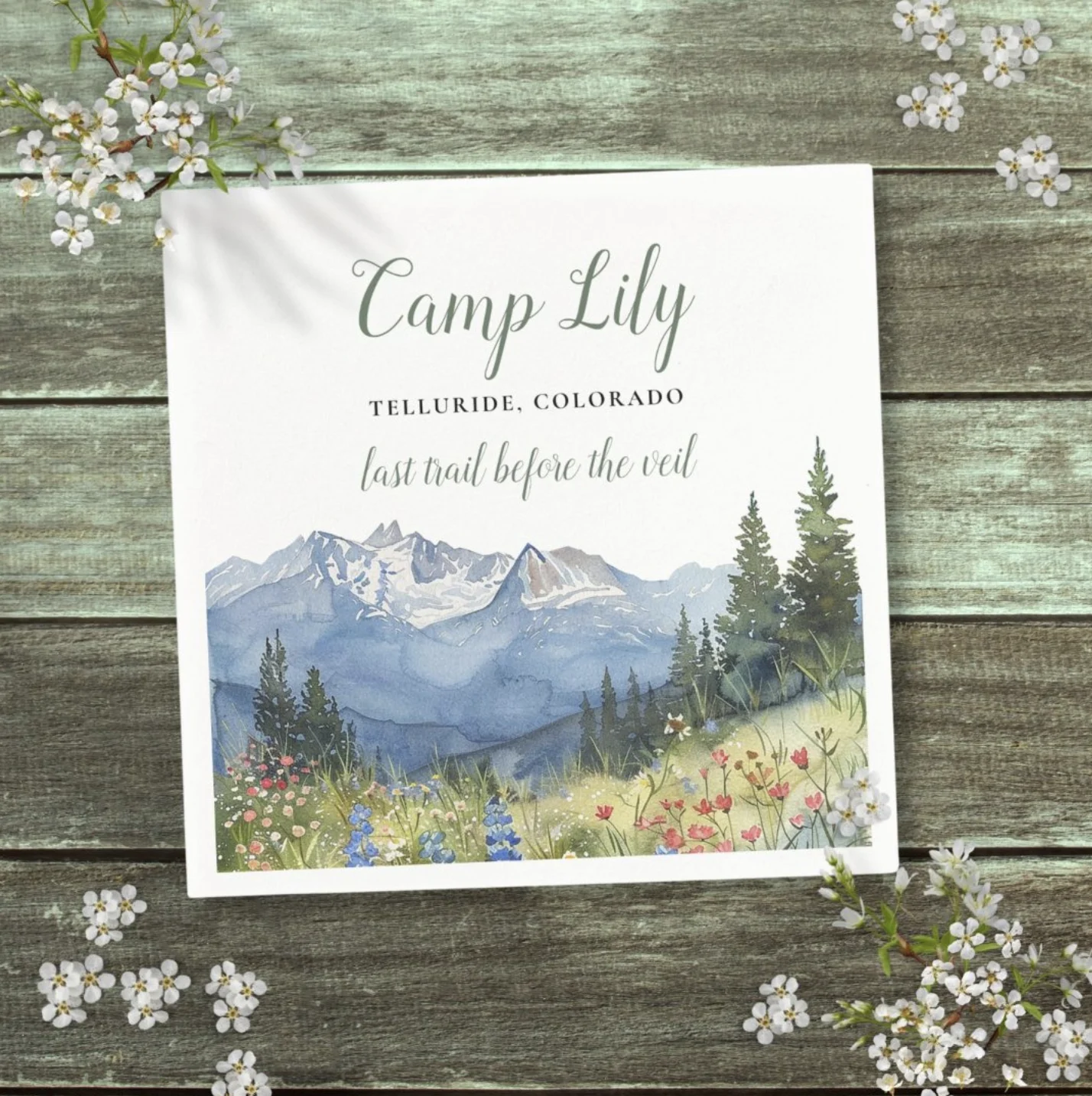 Mountain bachelorette weekend personalized napkins