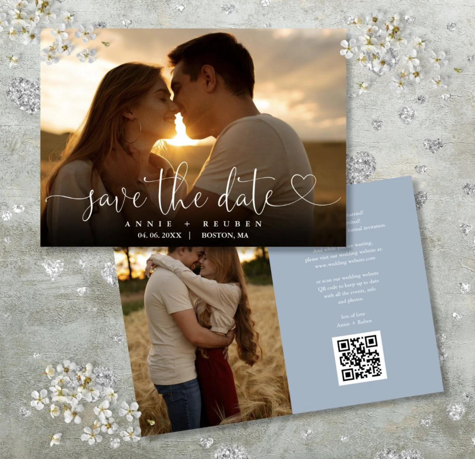Thisisnotme Heart Script Dusty Blue Save The Date