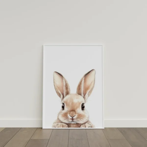 Cute Watercolor Baby Bunny Nursery Decor