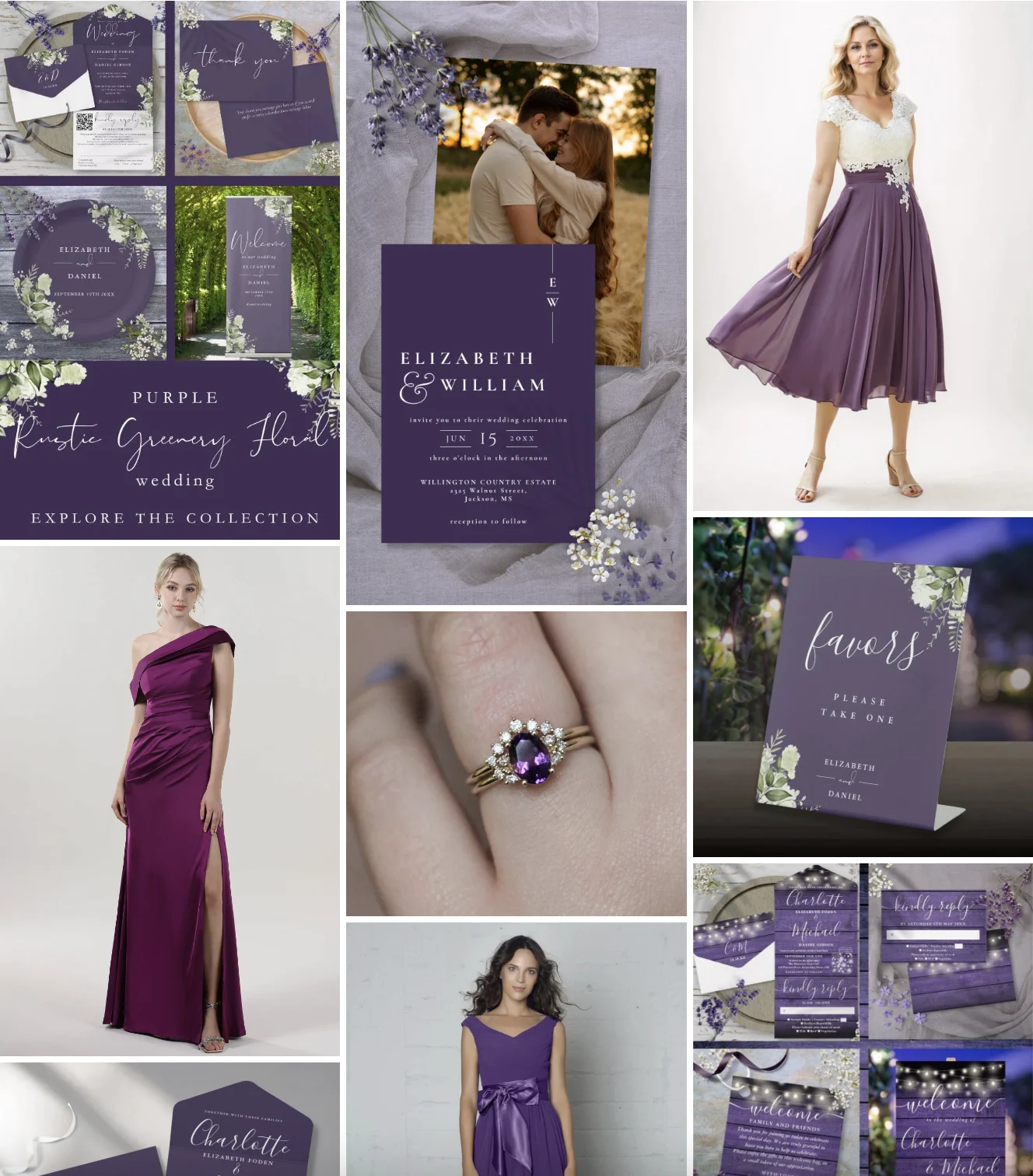 Purple Wedding Inspo Board Preview