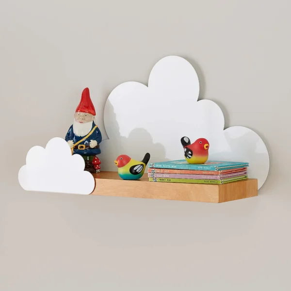 Crate & Barrel Cloud Metal and Wood Wall Shelf