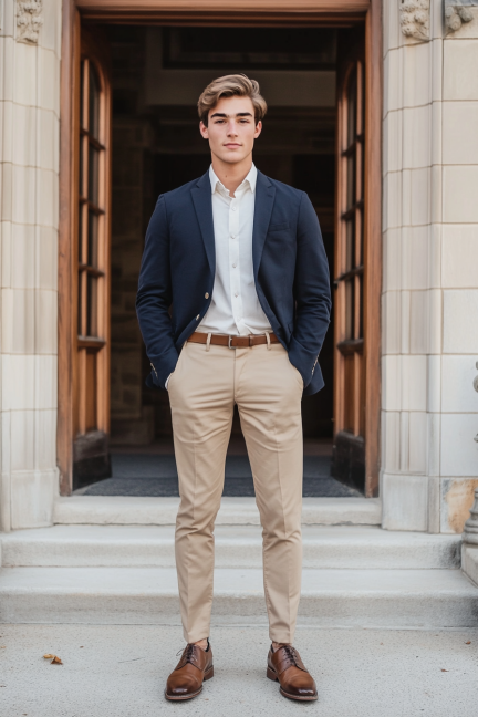 Smart man wearing semi-formal clothes