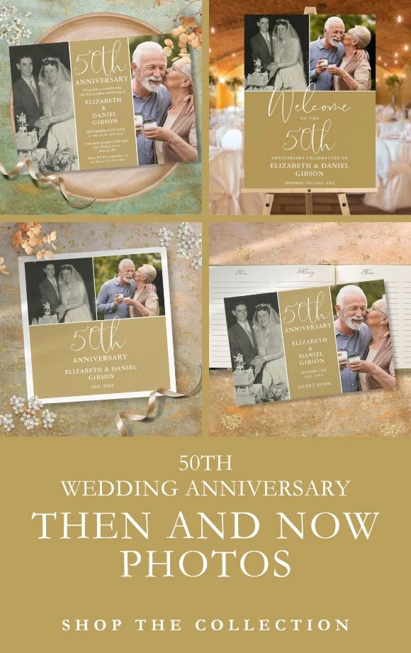 Then and Now Photo 50th Wedding Anniversary Cover