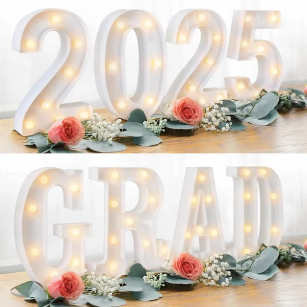 Graduation Decorations 2025 - 8 LED Marquee Light Up Letters