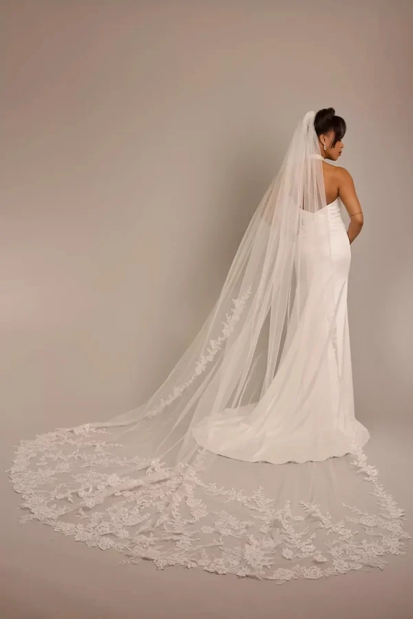 David's Bridal Cascading Lace Cathedral Veil