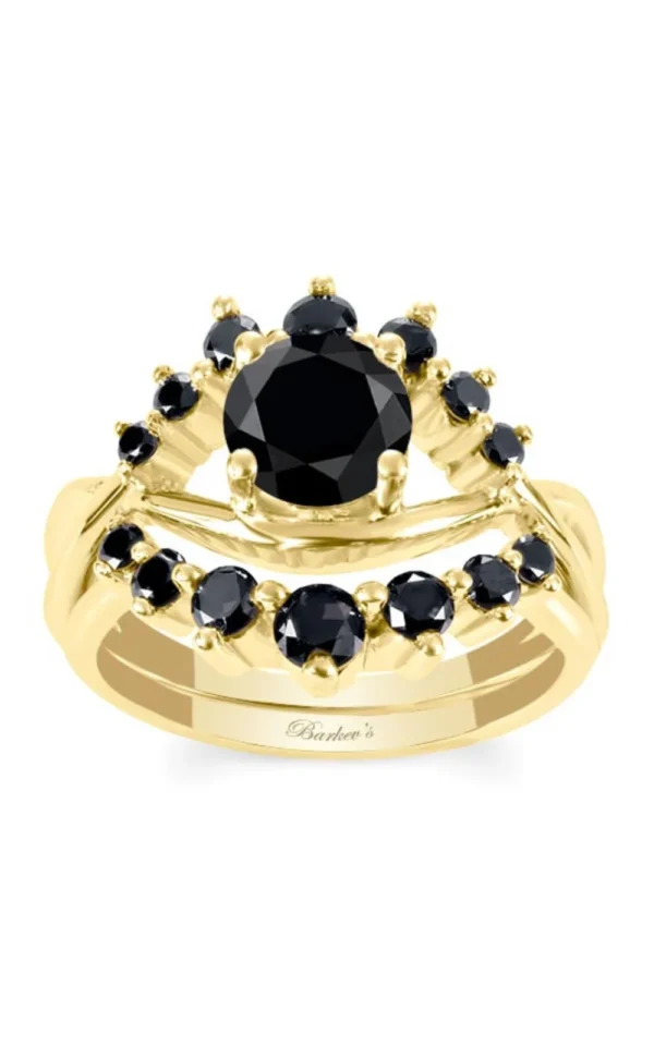 Barkev's Black Diamond Unique Wedding Set