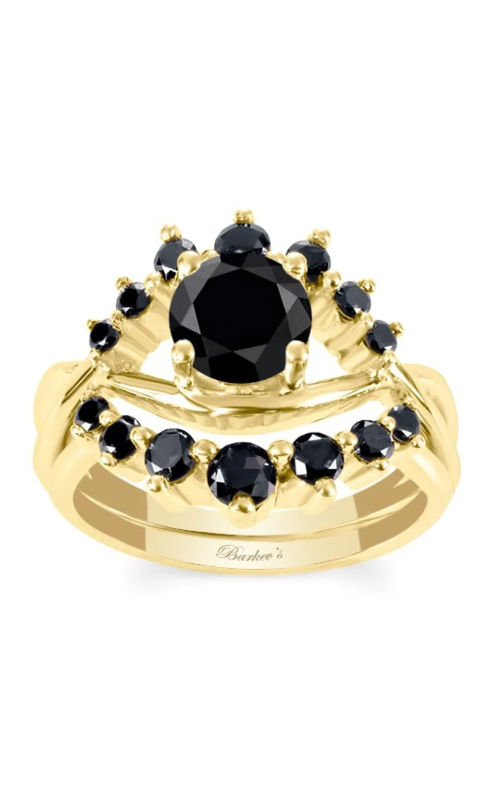 Barkev's Black Diamond Unique Wedding Set