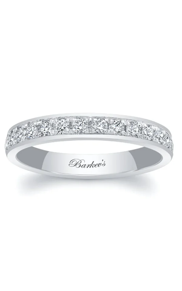 Barkev's 3mm One Row Domed Diamond Wedding Band