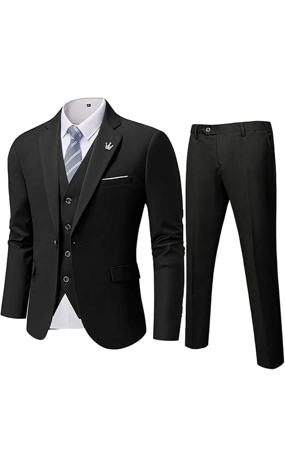 MY’S Men's 3 Piece Slim Fit Suit Set
