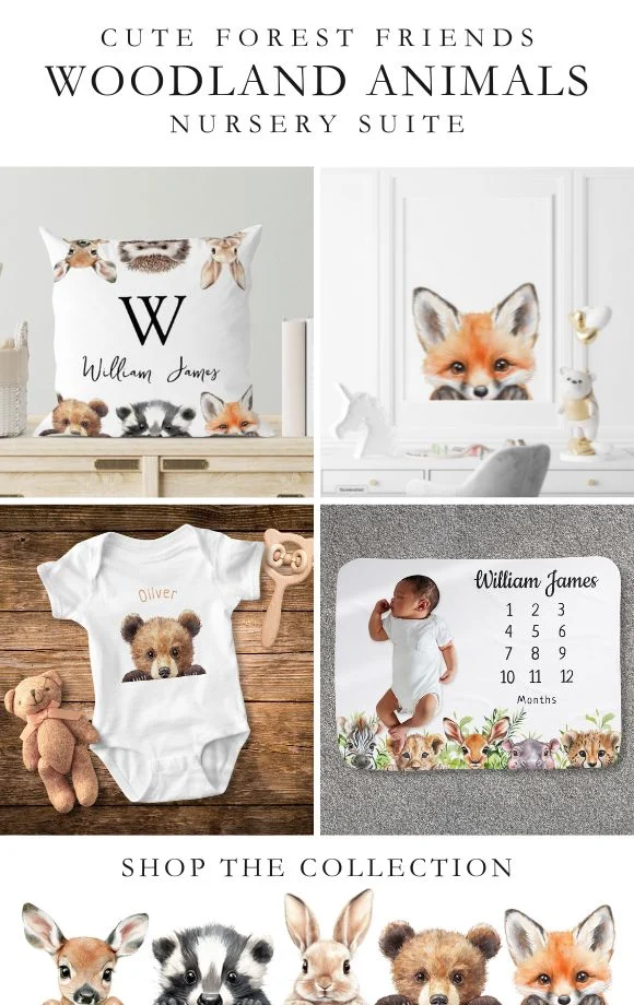 Cute Forest Friends Woodland Animals Nursery Suite