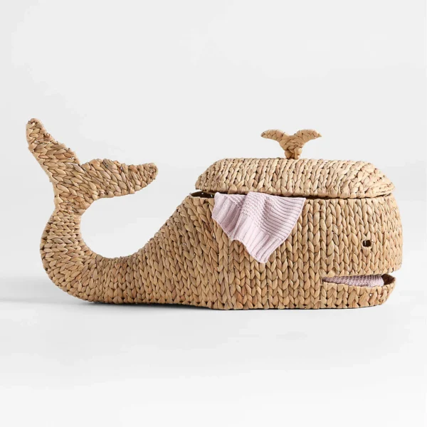 Crate & Barrel Whale Woven Floor Storage Basket