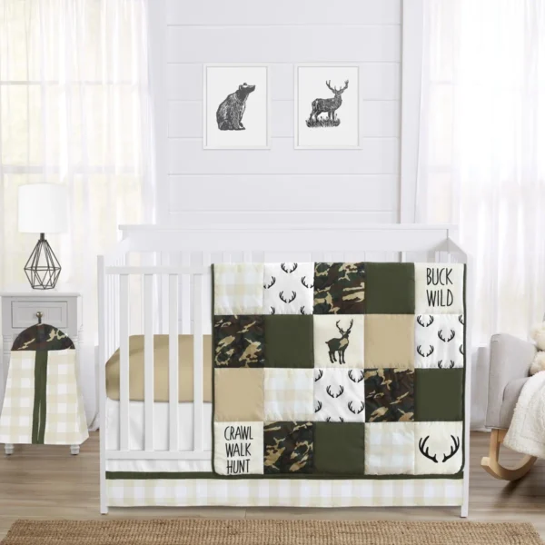 Wayfair Woodland Camo 4 Piece Crib Bedding Set