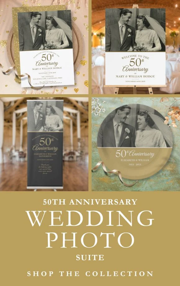 50th Anniversary Wedding Photo Invitation Suite