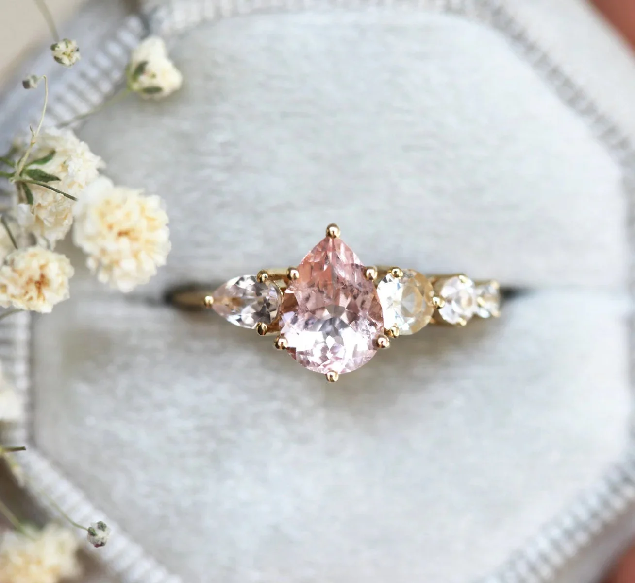 Capucinne Zendaya Pear Morganite Ring