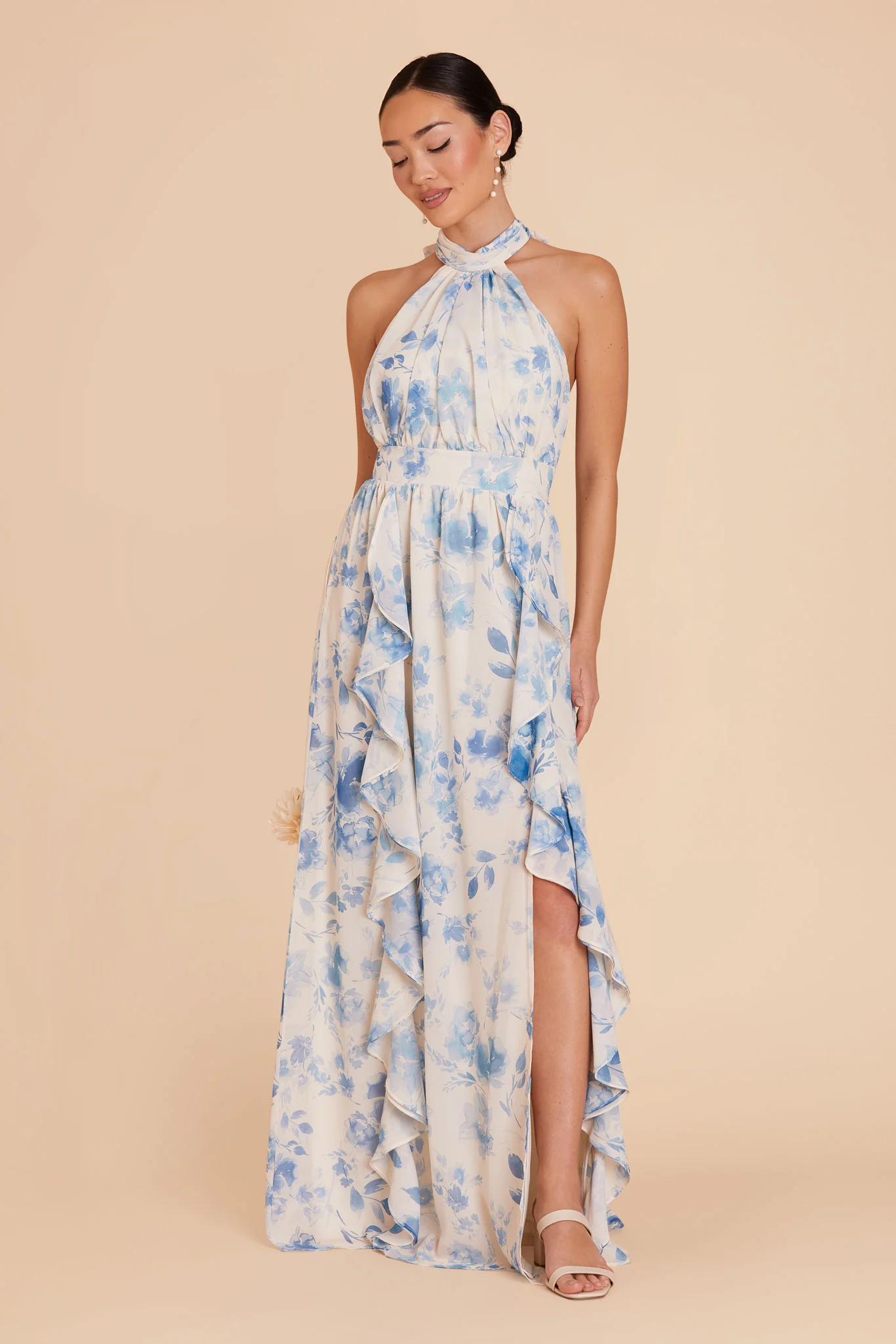 Joyce Dress Chiffon Blue Rococo Floral
