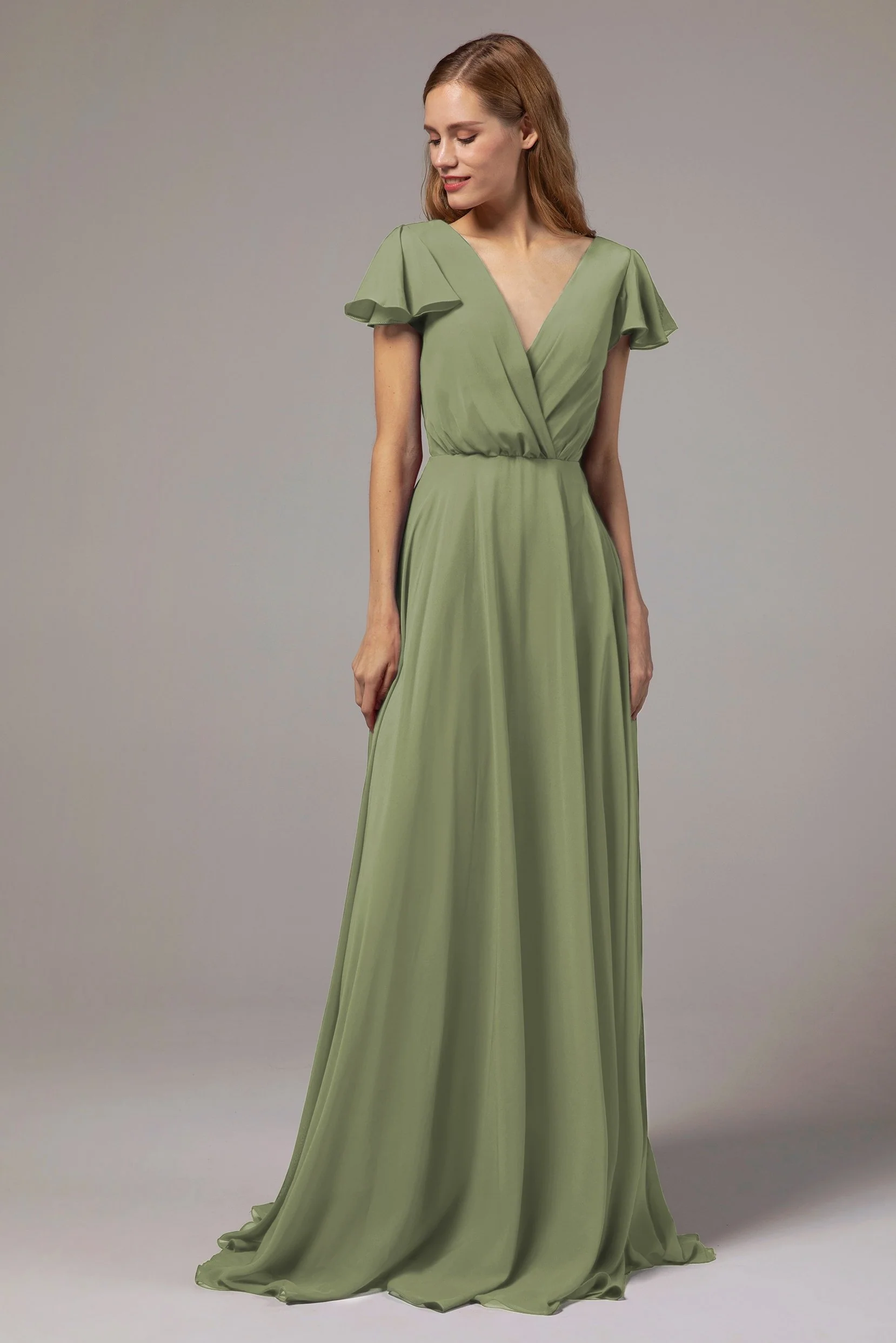 Cocomelody A-Line Floor Length Chiffon Bridesmaid Dress