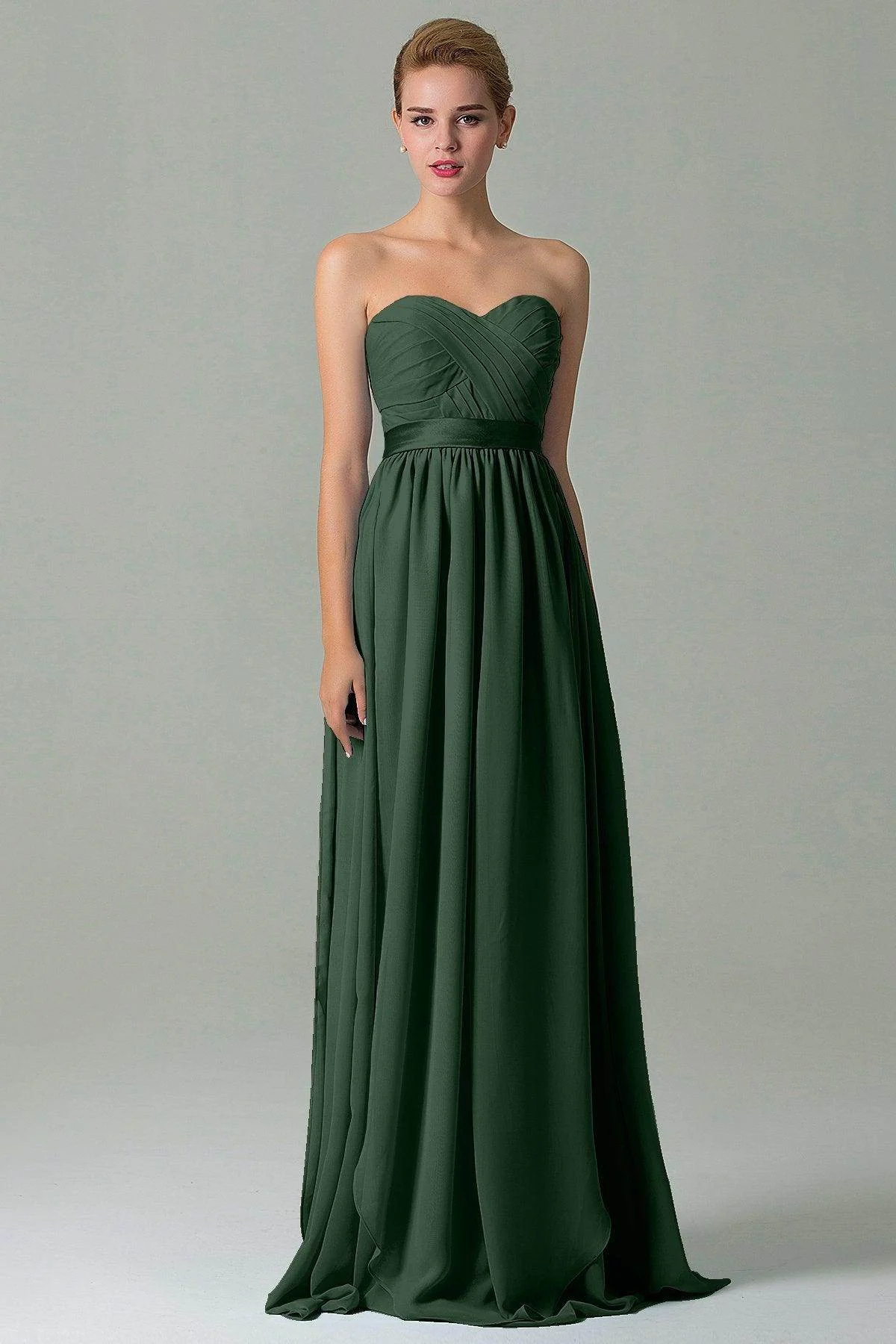 Cocomelody Sheath Floor Length Chiffon Bridesmaid Dress