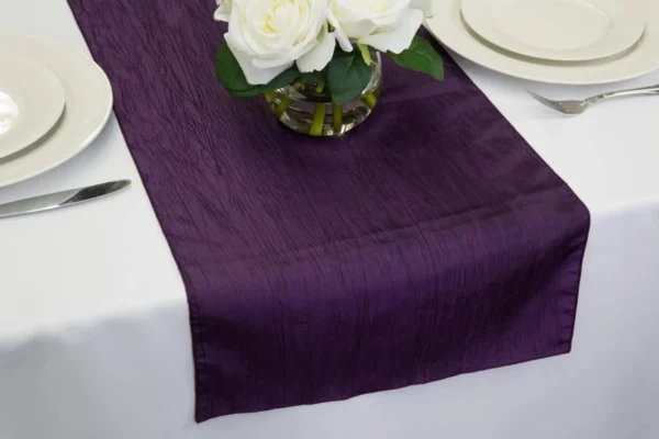 Plum Crease Taffeta Table Runner