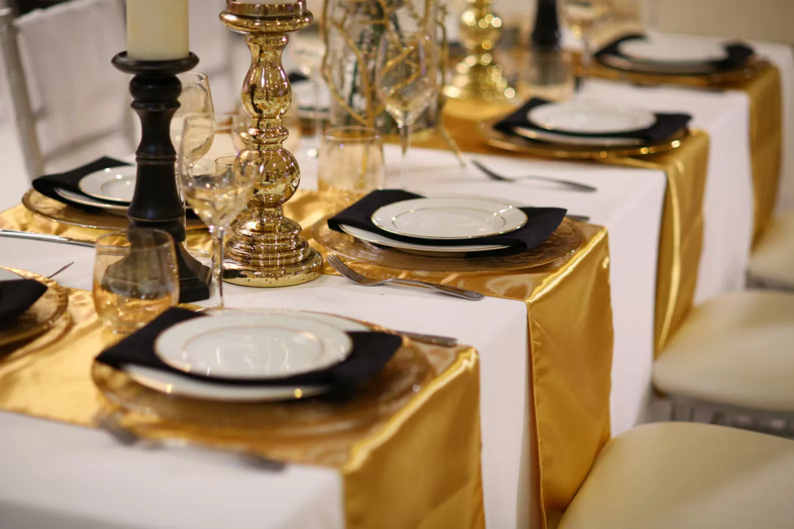 Gold Satin Table Runner