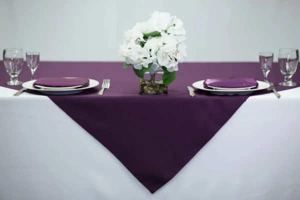 54 inch Square Plum Polyester Tablecloth