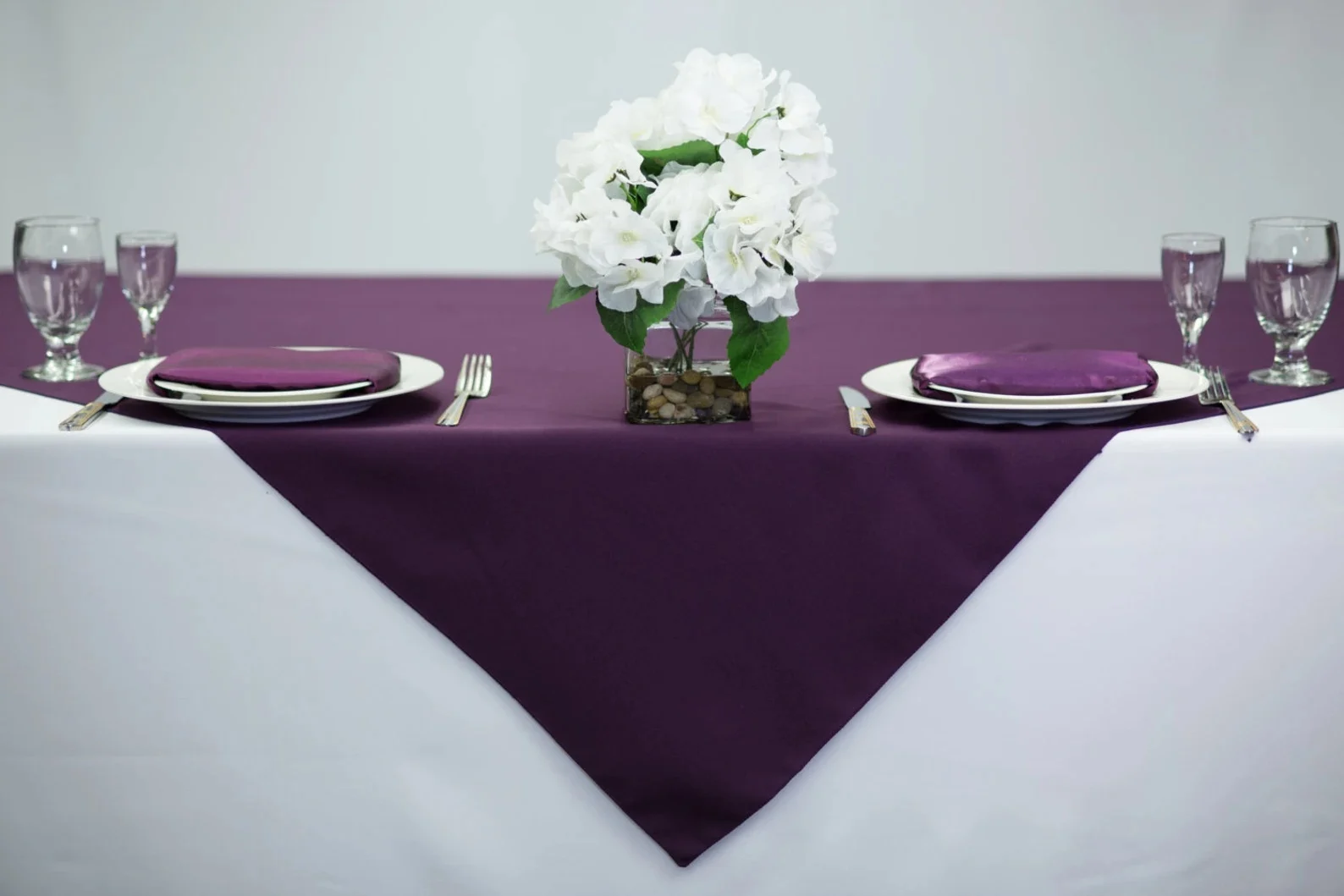 54 inch Square Plum Polyester Tablecloth
