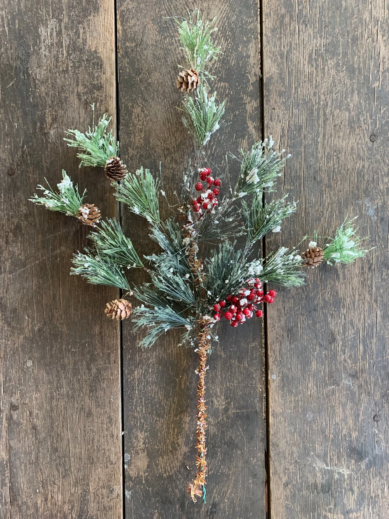 Smokey Red Berry Christmas Spray