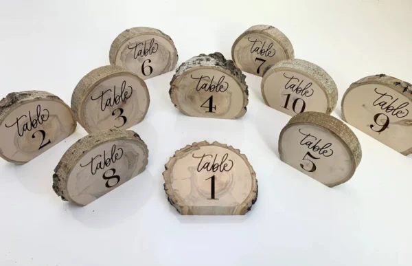 Engraved Wedding Table Numbers