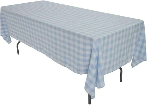 Blue and White Gingham Rectangular Tablecloth