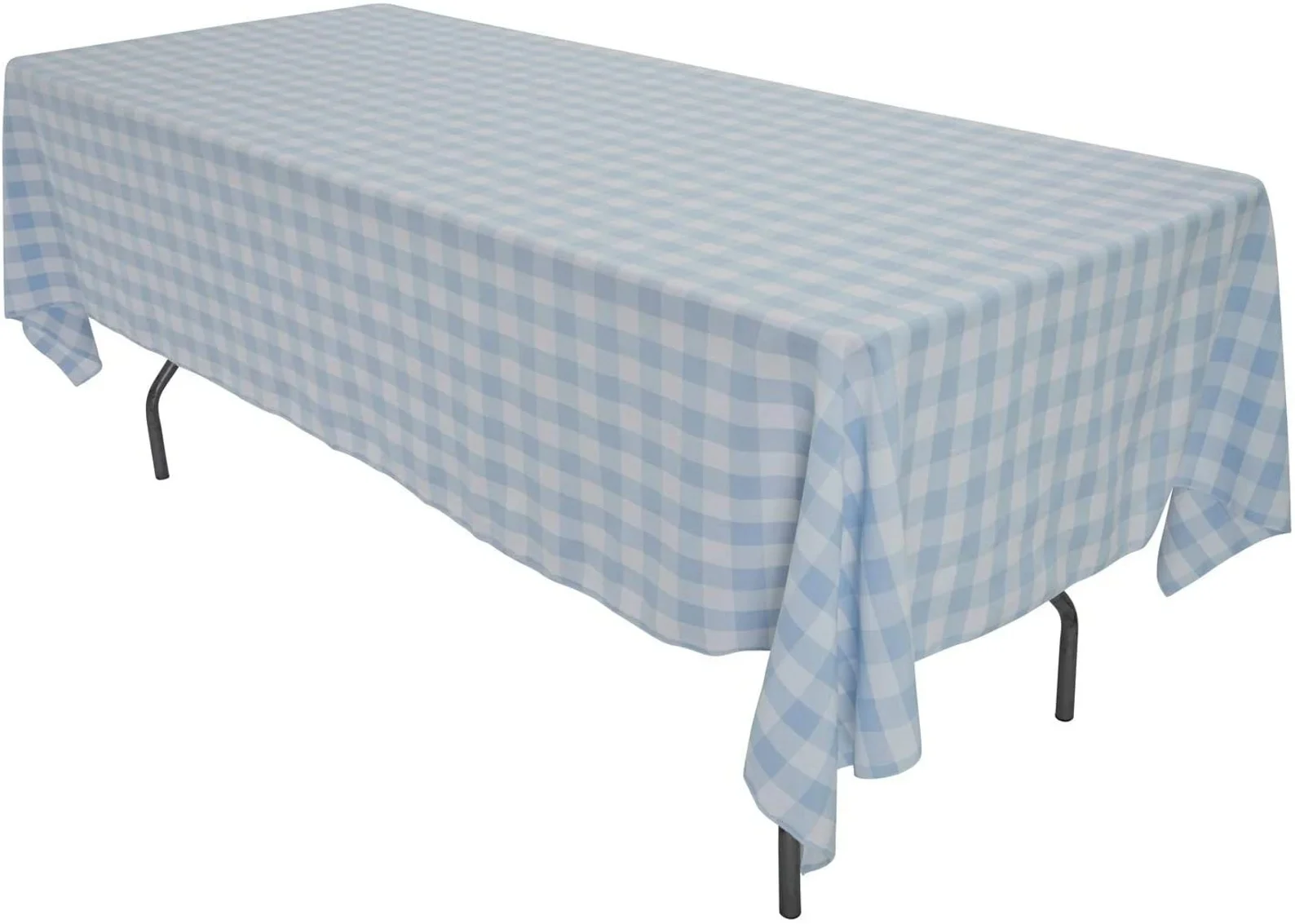 Blue and White Gingham Rectangular Tablecloth