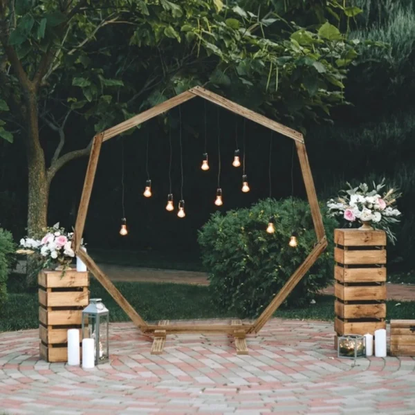 7ft Wooden Wedding Heptagonal Arch
