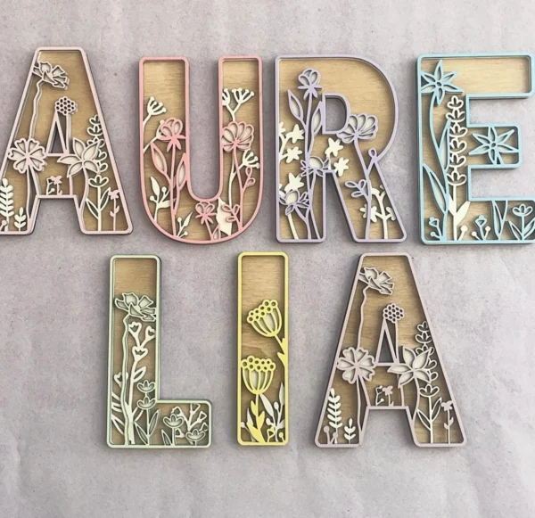 Etsy Floral Wooden Name Sign