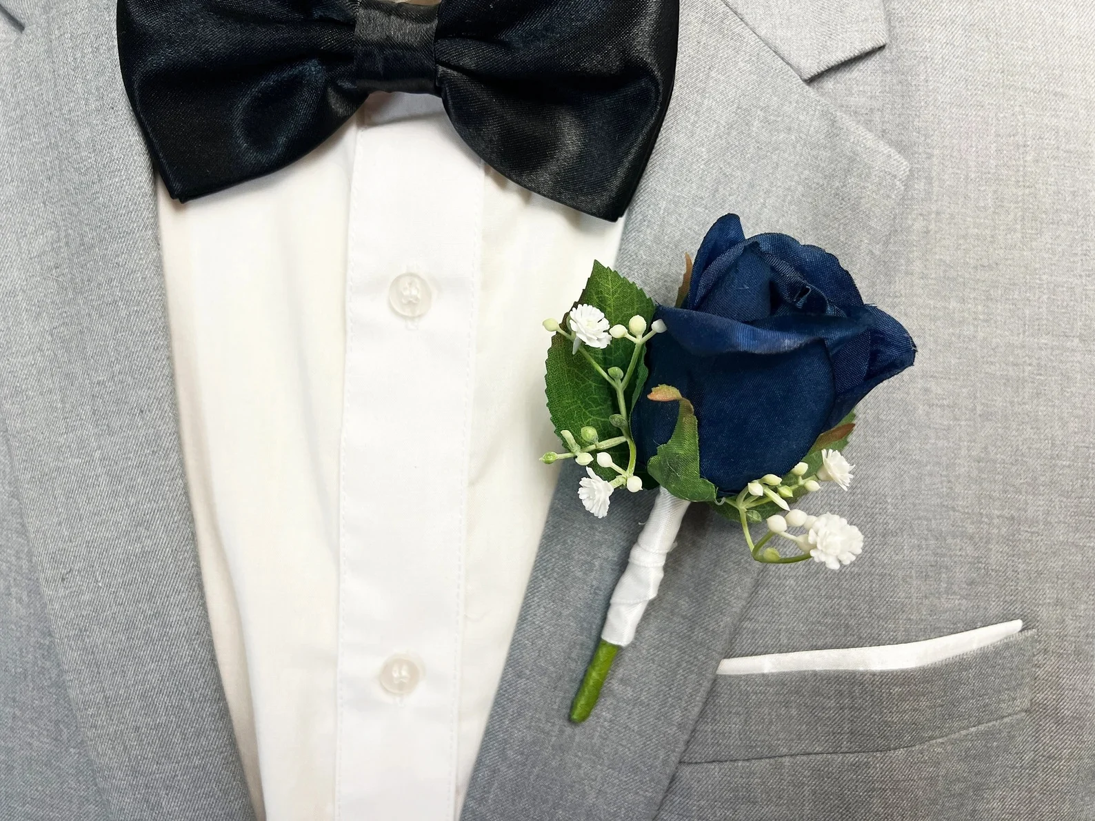 Navy Blue Boutonniere